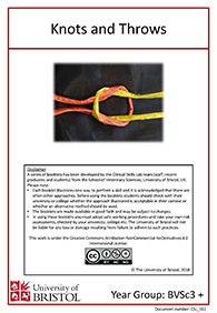 Clinical skills instruction booklet cover page, Knots and Throws